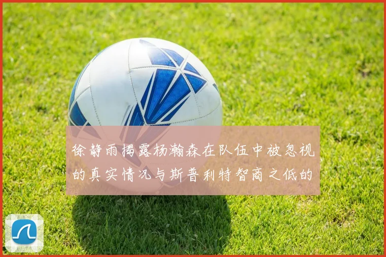 徐静雨揭露杨瀚森在队伍中被忽视的真实情况与斯普利特智商之低的尴尬真相